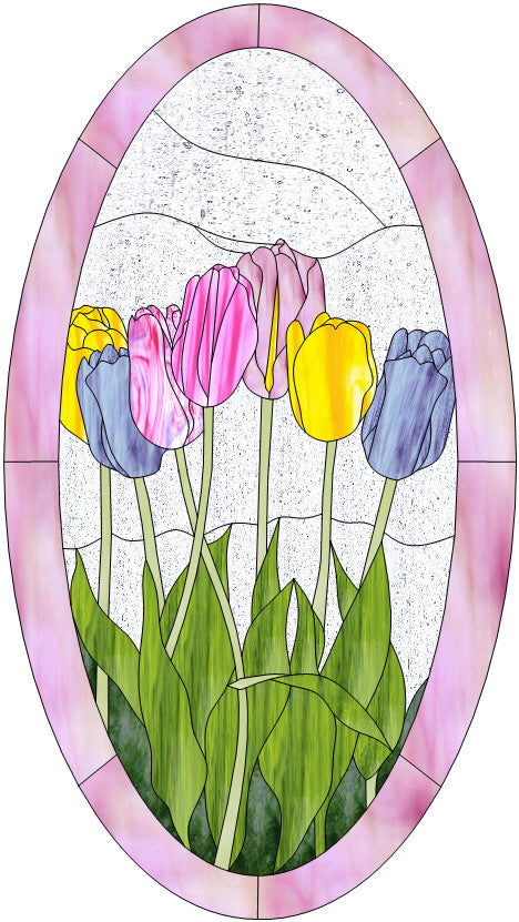 stained glass tulips patterns